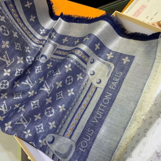 Replica Scialle Monogram Studdy Denim 140 M73698