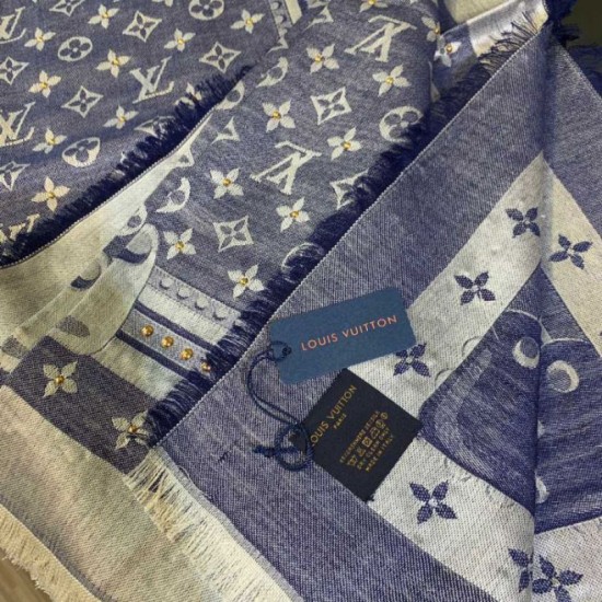 Replica Scialle Monogram Studdy Denim 140 M73698