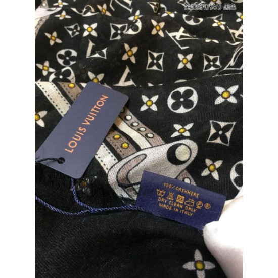 Replica Scialle Monogram Studdy Denim Nero