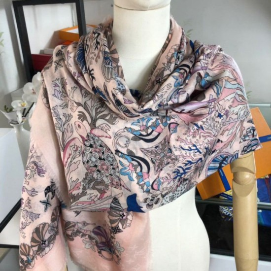 Replica Sea Of Love Square Cashmere Schawl M73823 Bianco