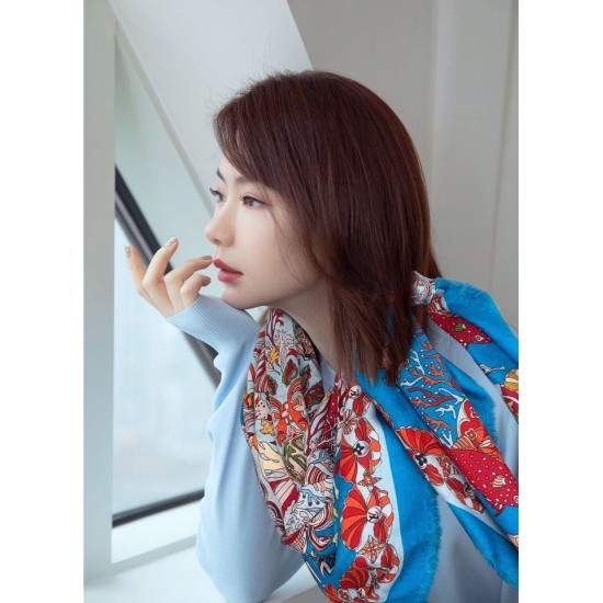 Replica Sea Of Love Square Cashmere Schawl M73823 Blu