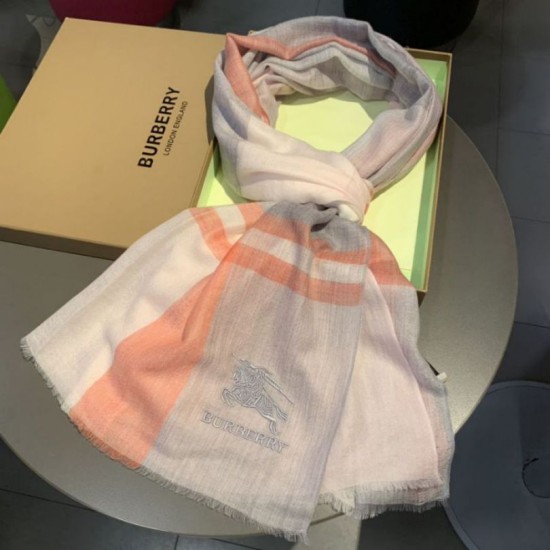 Replica Scialle in seta cashmere a quadri Burberry 80 x 200 arancione