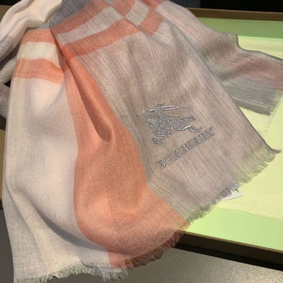 Replica Scialle in seta cashmere a quadri Burberry 80 x 200 arancione