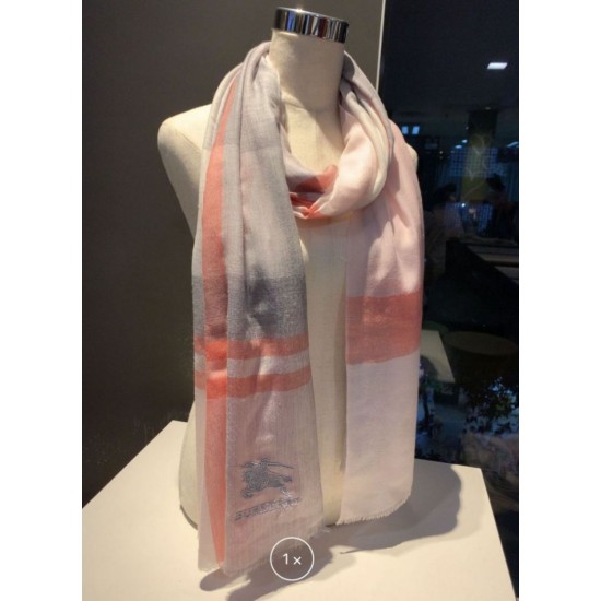 Replica Scialle in seta cashmere a quadri Burberry 80 x 200 arancione