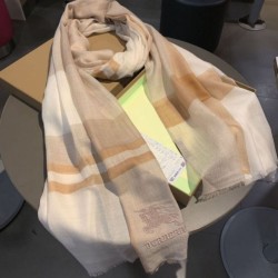 Replica Scialle in seta cashmere a quadri Burberry 80 x 200 marrone
