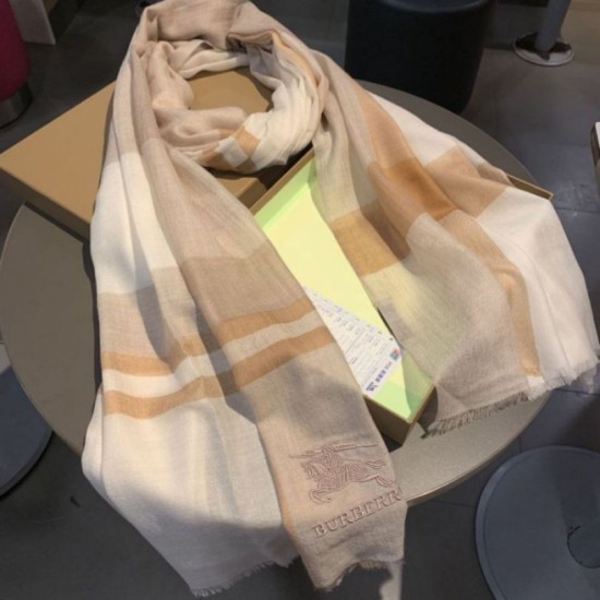 Replica Scialle in seta cashmere a quadri Burberry 80 x 200 marrone