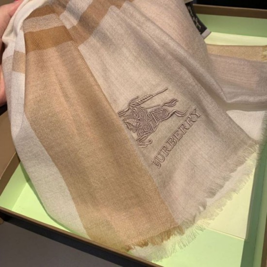 Replica Scialle in seta cashmere a quadri Burberry 80 x 200 marrone