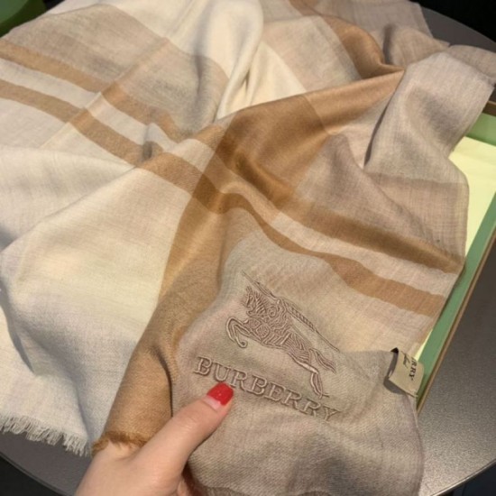 Replica Scialle in seta cashmere a quadri Burberry 80 x 200 marrone