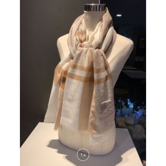 Replica Scialle in seta cashmere a quadri Burberry 80 x 200 marrone