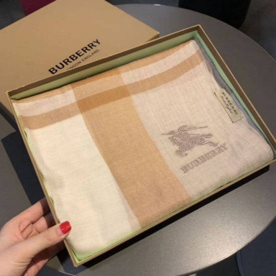 Replica Scialle in seta cashmere a quadri Burberry 80 x 200 marrone
