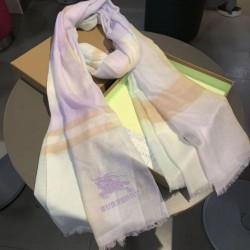 Replica Scialle in seta cashmere a quadri Burberry 80 x 200 bianco