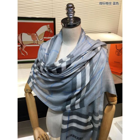 Replica Scialle in cashmere check classico Burberry blu