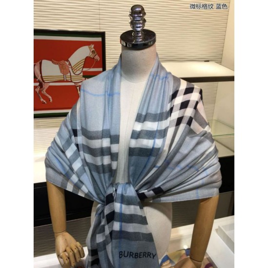 Replica Scialle in cashmere check classico Burberry blu