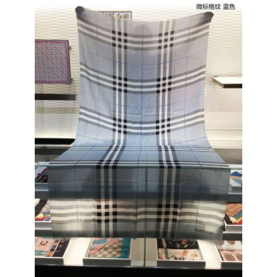 Replica Scialle in cashmere check classico Burberry blu