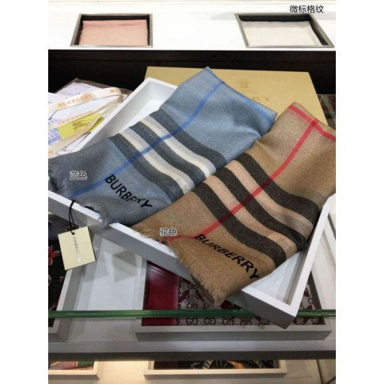 Replica Scialle in cashmere check classico Burberry blu