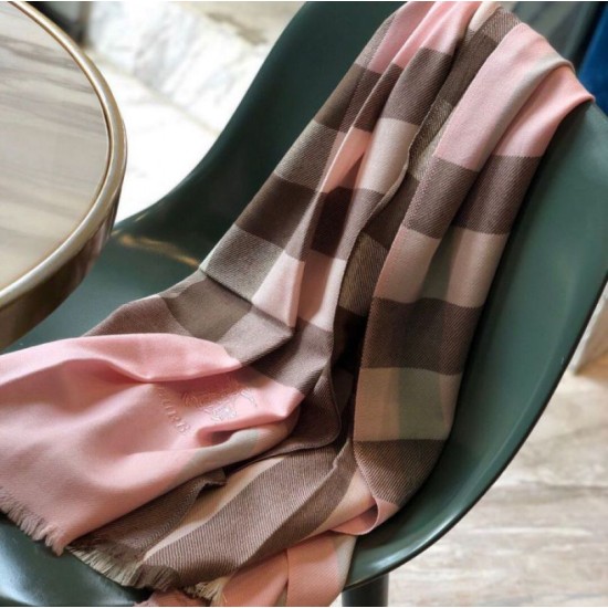 Replica Scialle in cashmere con motivo check classico Burberry 70 x 200 rosa