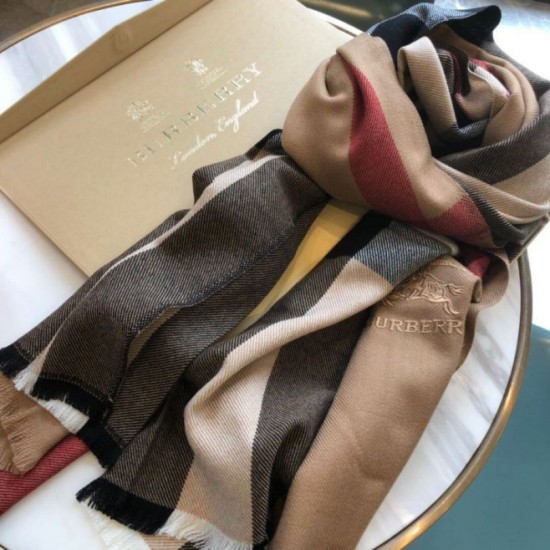 Replica Scialle in cashmere con motivo check classico Burberry 70 x 200 marrone