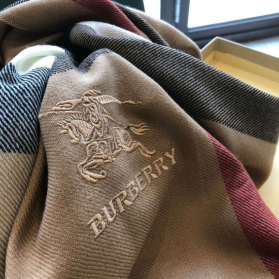 Replica Scialle in cashmere con motivo check classico Burberry 70 x 200 marrone