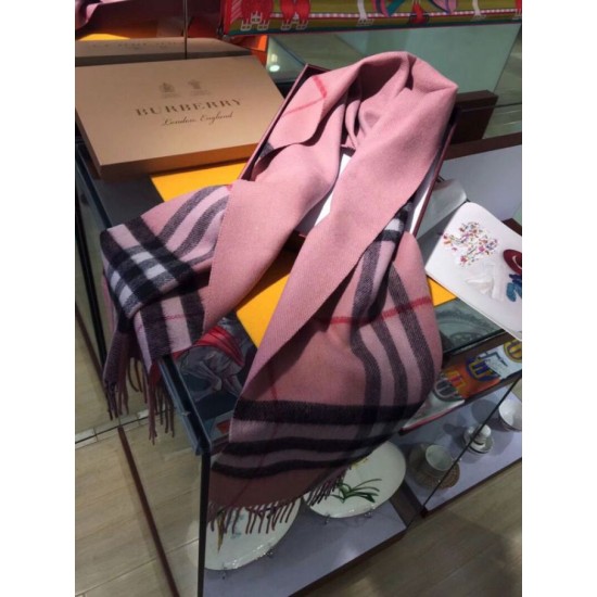 Replica Sciarpa Burberry classica in cashmere double face 30 x 168 Rosa