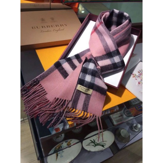 Replica Sciarpa Burberry classica in cashmere double face 30 x 168 Rosa
