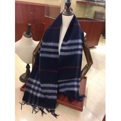 Replica Sciarpa Burberry Classic in cashmere double face 30 x 168 Blu scuro