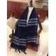 Replica Sciarpa Burberry Classic in cashmere double face 30 x 168 Blu scuro