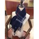 Replica Sciarpa Burberry Classic in cashmere double face 30 x 168 Blu scuro