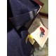 Replica Sciarpa Burberry Classic in cashmere double face 30 x 168 Blu scuro