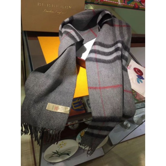 Replica Sciarpa Burberry Classic double face in cashmere 30 x 168 grigio