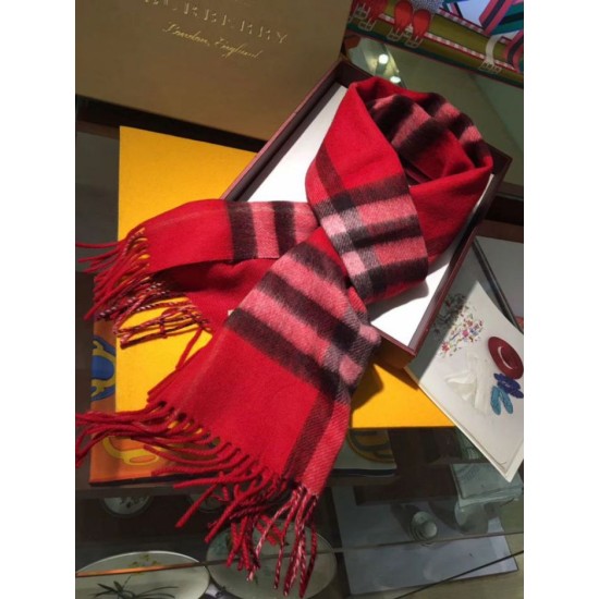 Replica Sciarpa Burberry classica in cashmere double face 30 x 168 rossa