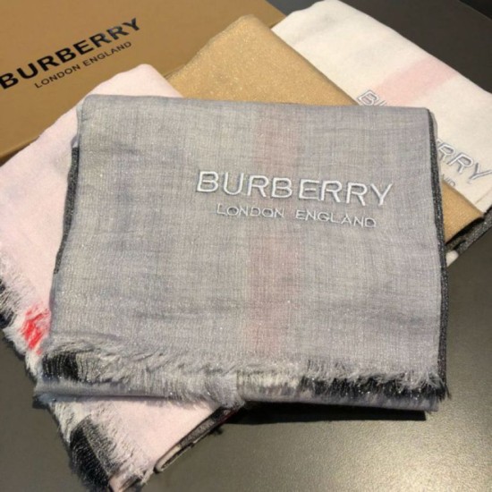Replica Scialle in cashmere con motivo check classico Burberry 75 x 205 grigio