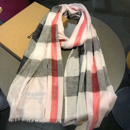 Replica Scialle in cashmere con motivo check classico Burberry 75 x 205 rosa