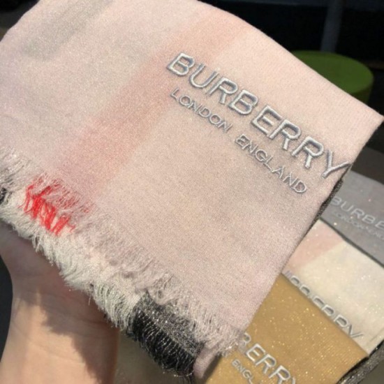 Replica Scialle in cashmere con motivo check classico Burberry 75 x 205 rosa