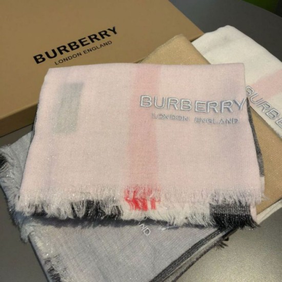 Replica Scialle in cashmere con motivo check classico Burberry 75 x 205 rosa