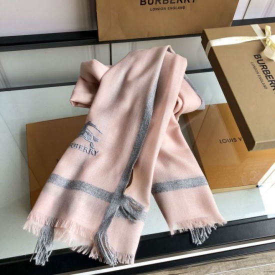 Replica Burberry Cashmere tinta unita Schawl sottile 80 x 200 rosa