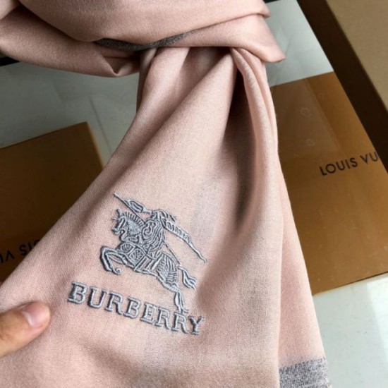 Replica Burberry Cashmere tinta unita Schawl sottile 80 x 200 rosa