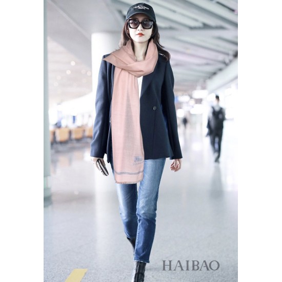 Replica Burberry Cashmere tinta unita Schawl sottile 80 x 200 rosa