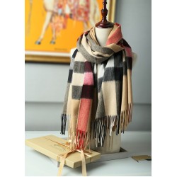 Replica Scialle in cashmere con motivo check classico Burberry 70 x 200 marrone