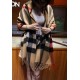 Replica Scialle in cashmere con motivo check classico Burberry 70 x 200 marrone
