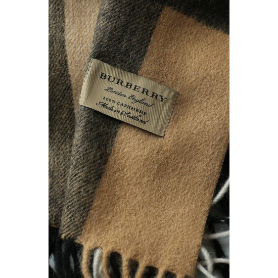 Replica Scialle in cashmere con motivo check classico Burberry 70 x 200 marrone