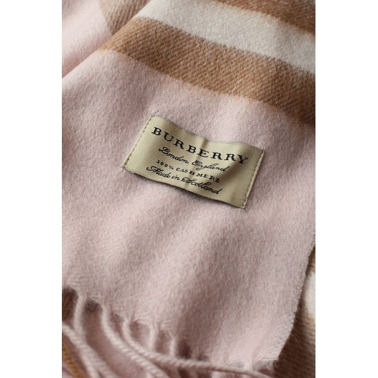 Replica Scialle in cashmere con motivo check classico Burberry 70 x 200 rosa