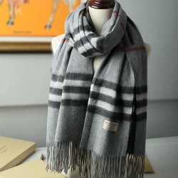 Replica Scialle in cashmere con motivo check classico Burberry 70 x 200 grigio