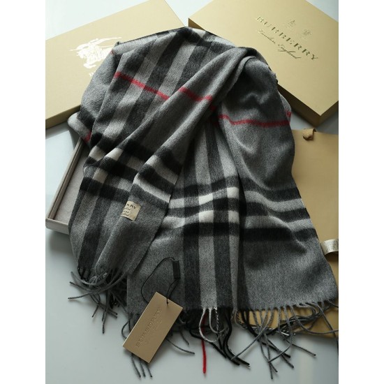Replica Scialle in cashmere con motivo check classico Burberry 70 x 200 grigio