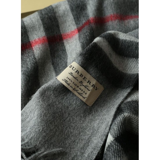 Replica Scialle in cashmere con motivo check classico Burberry 70 x 200 grigio