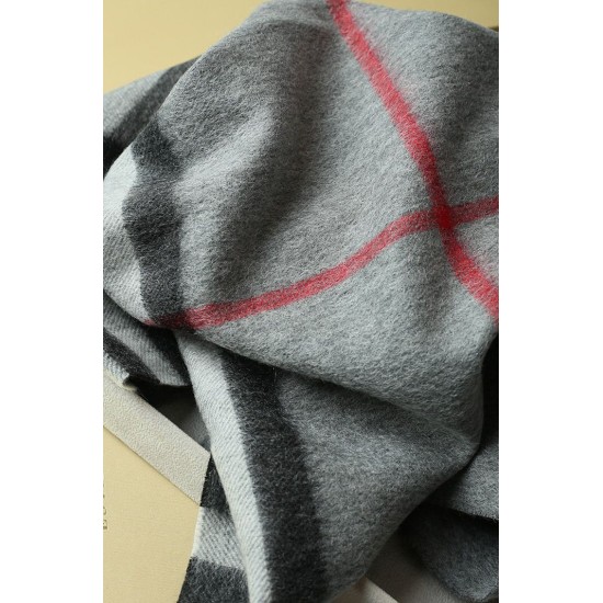 Replica Scialle in cashmere con motivo check classico Burberry 70 x 200 grigio