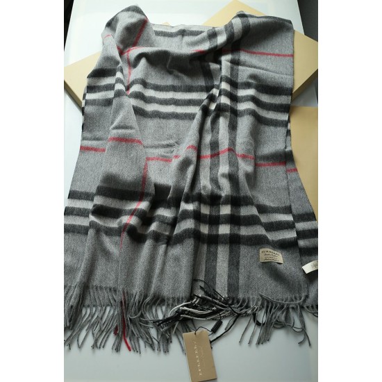 Replica Scialle in cashmere con motivo check classico Burberry 70 x 200 grigio
