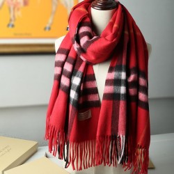 Replica Scialle in cashmere con motivo check classico Burberry 70 x 200 rosso