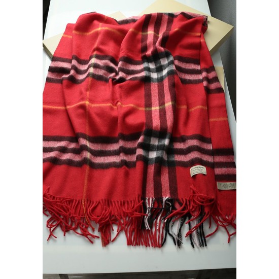 Replica Scialle in cashmere con motivo check classico Burberry 70 x 200 rosso