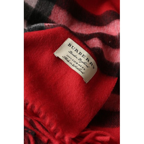 Replica Scialle in cashmere con motivo check classico Burberry 70 x 200 rosso
