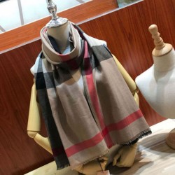 Replica Scialle in cashmere con motivo check classico Burberry 70 x 200 marrone